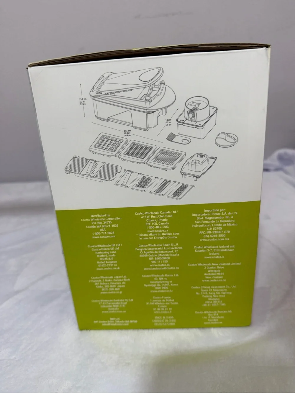 Mi White Vegetable Chopper and Slicer with Clear Drawer
